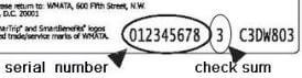 Card Type 2 has a serial number with up to nine digits, a one-digit check sum, and a lot number consisting of letters and numbers.